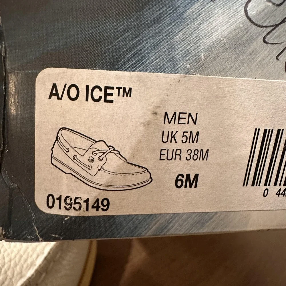 Sperry Top-Sider A/O Ice Boat Shoes Mens Size 6 Off White Leather Non-Marking